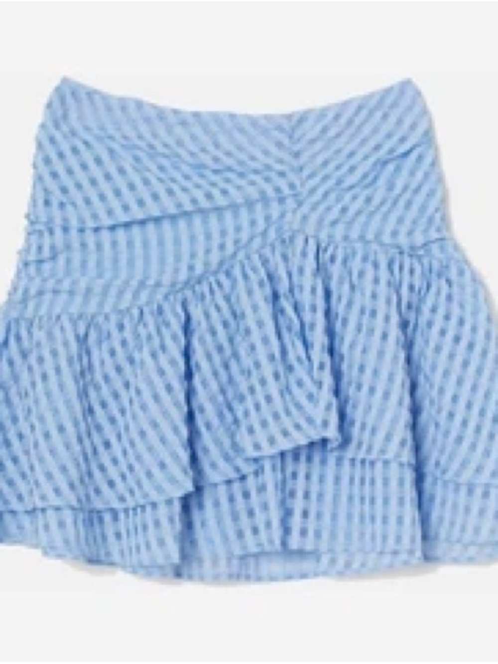 H&M Light Blue Gingham Ruffle Mini Skirt - Picture 5 of 8